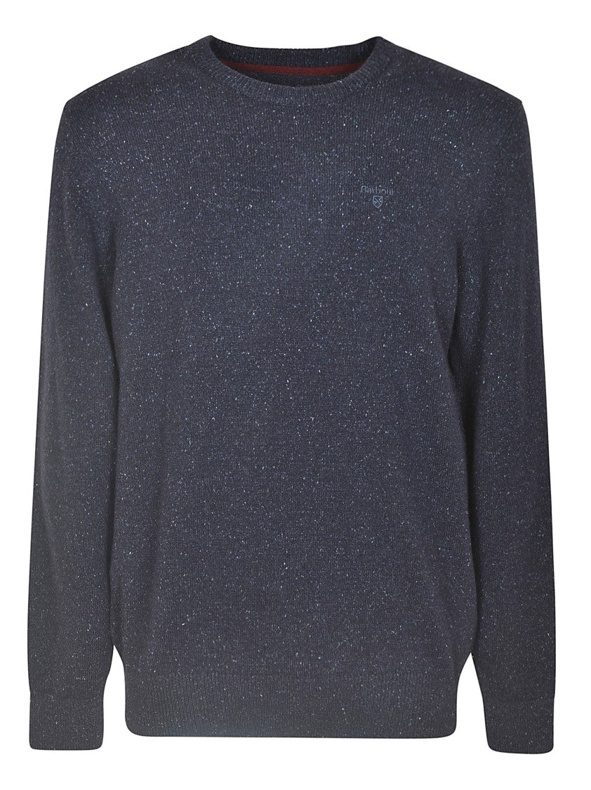 Barbour Textured Knit Crew Neck Sweater With Ribbed Cuffs