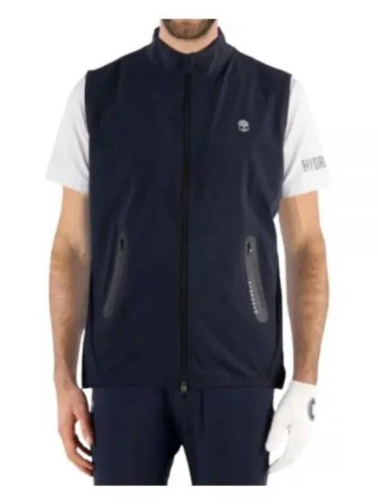 Hydrogen High-Collar Zip Vest With Emblem Detail