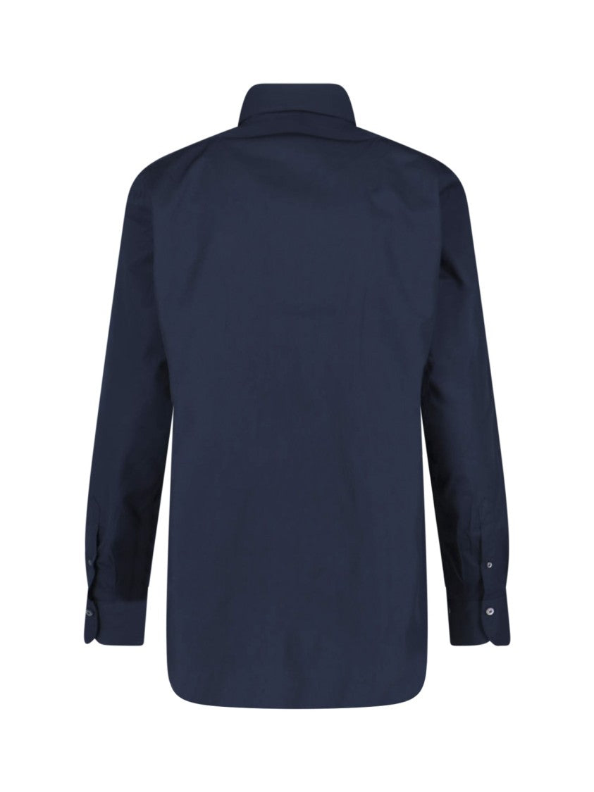 Finamore Tailored White Shirt With Button-Down Front