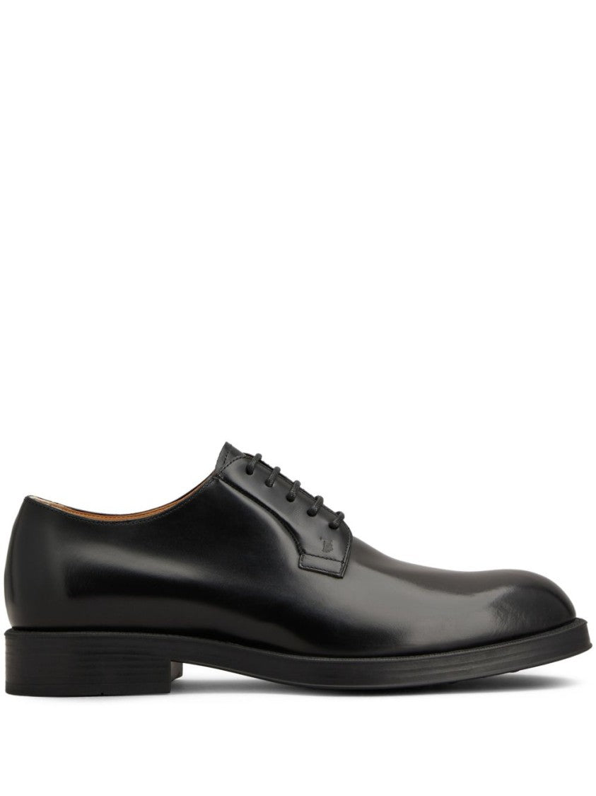Tod's Low Black Calfskin Lace-Up Shoes