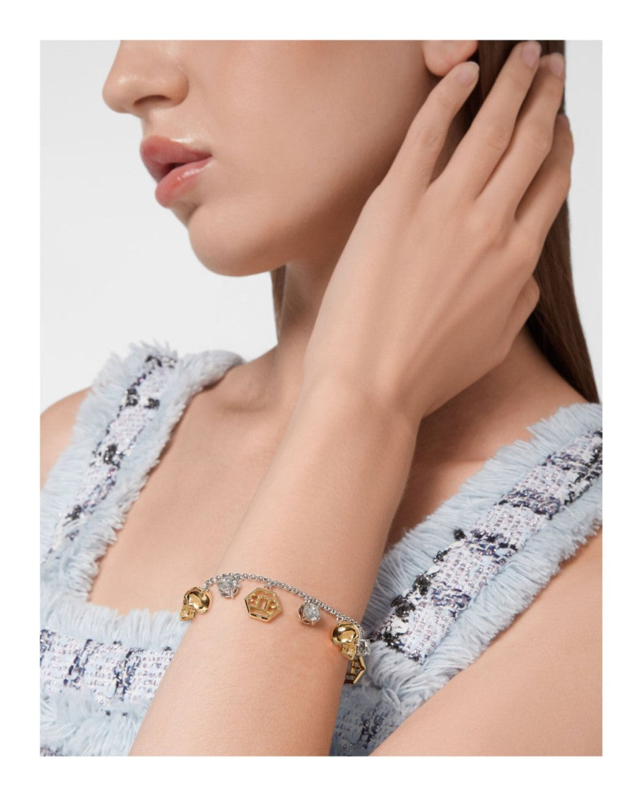 Philipp Plein Delicate Chain Bracelet With Skull Motif
