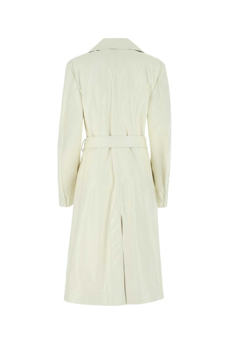 Bottega Veneta Ivory Leather Coat