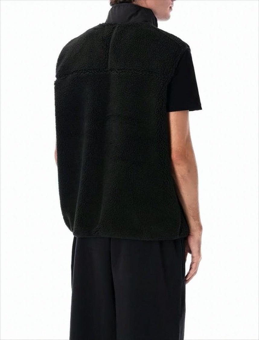 Patagonia Textured Black Vest With High Collar