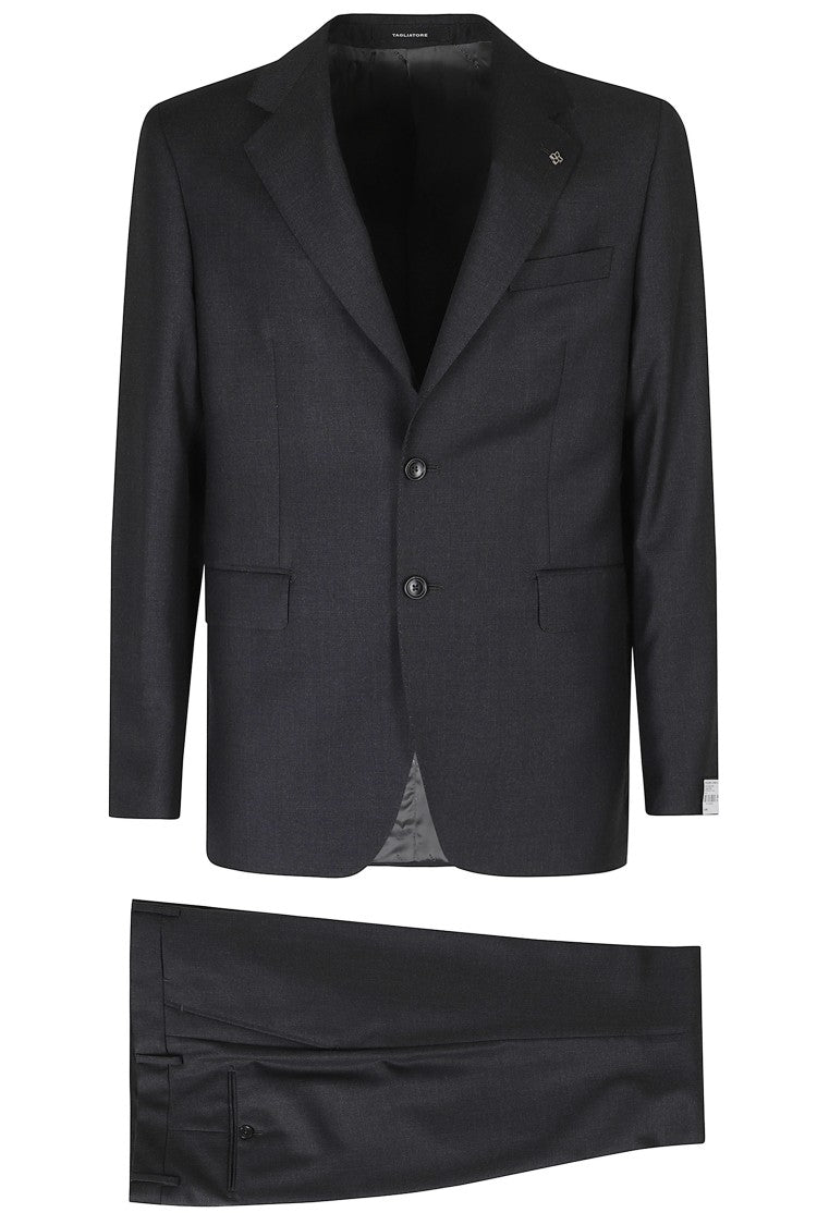 Tagliatore Gray Sallia Single-Breasted Flap Pockets Wool Suit