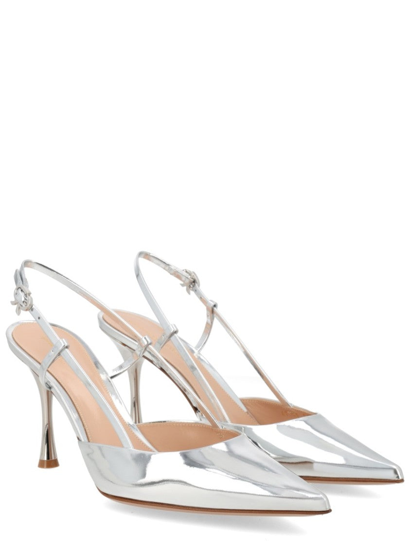 Gianvito Rossi Ascent Calfskin Metallic Slingback Pumps