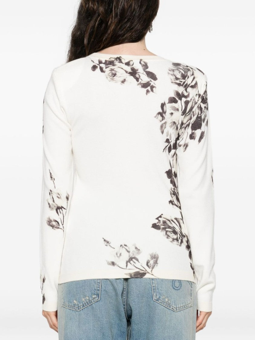 Blugirl Floral-Print Knit Sweater By Blugirl