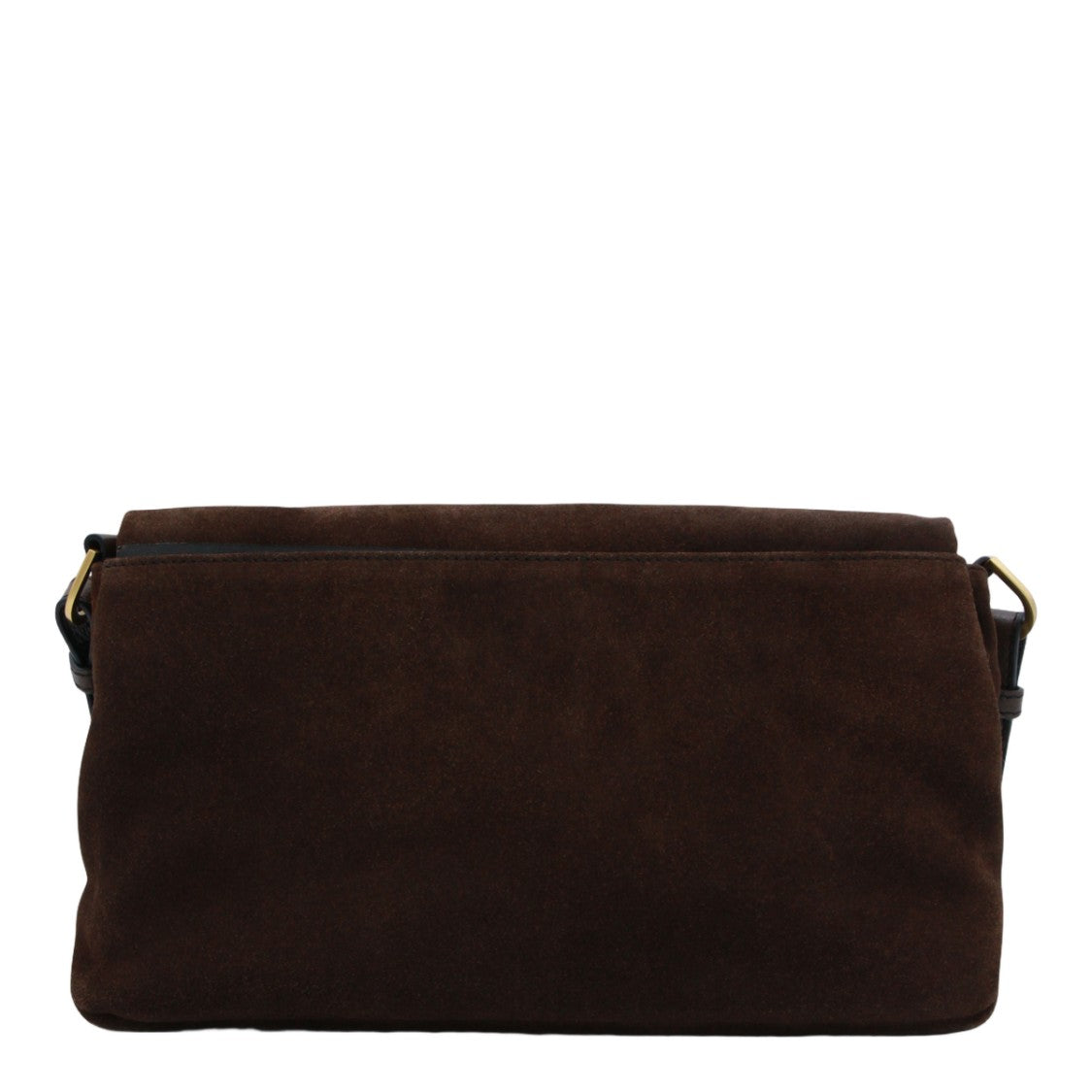 Zadig & Voltaire Structured Brown Suede Handbag With Gold Accents
