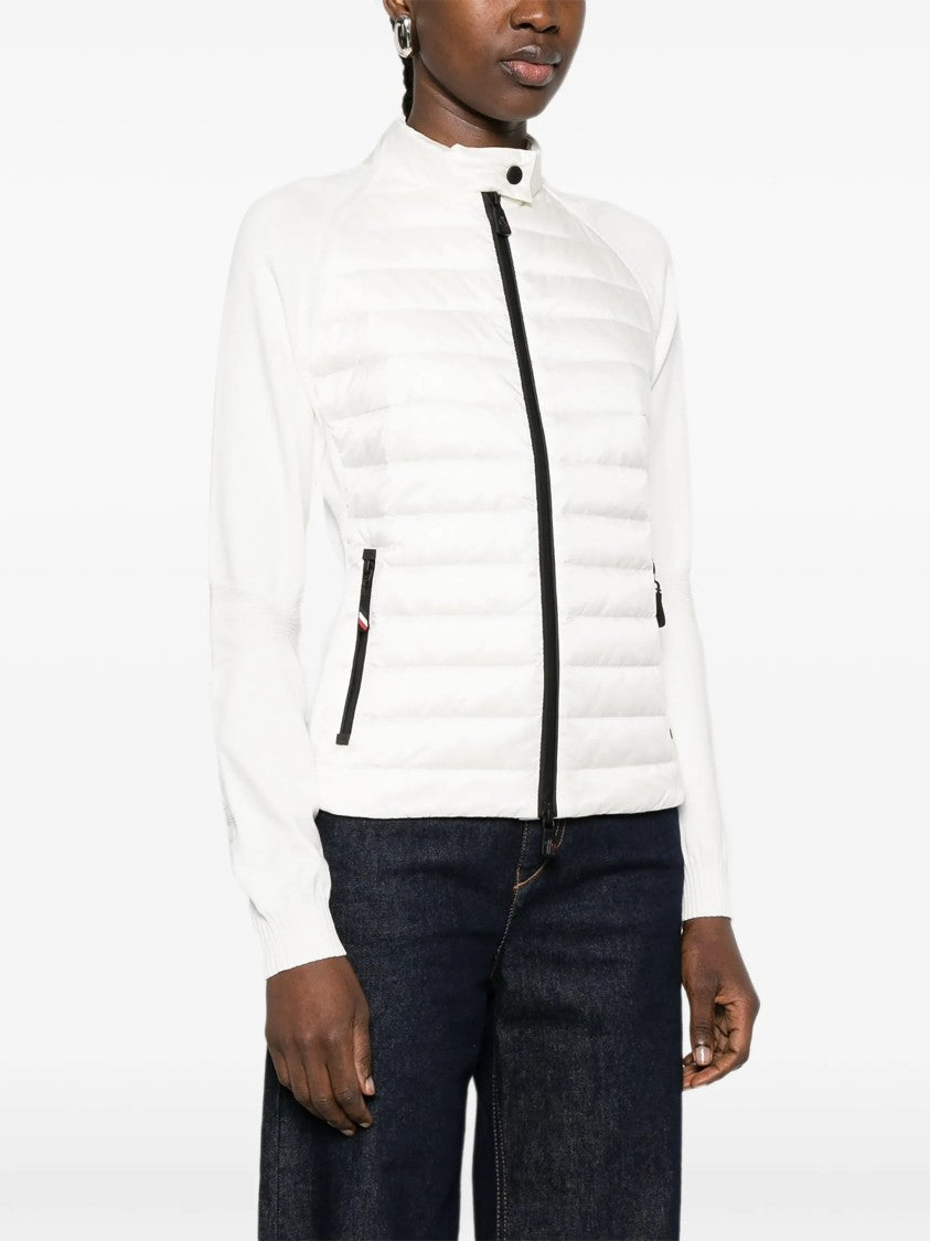 Moncler Grenoble Black Quilted Panel Zip Cardigan