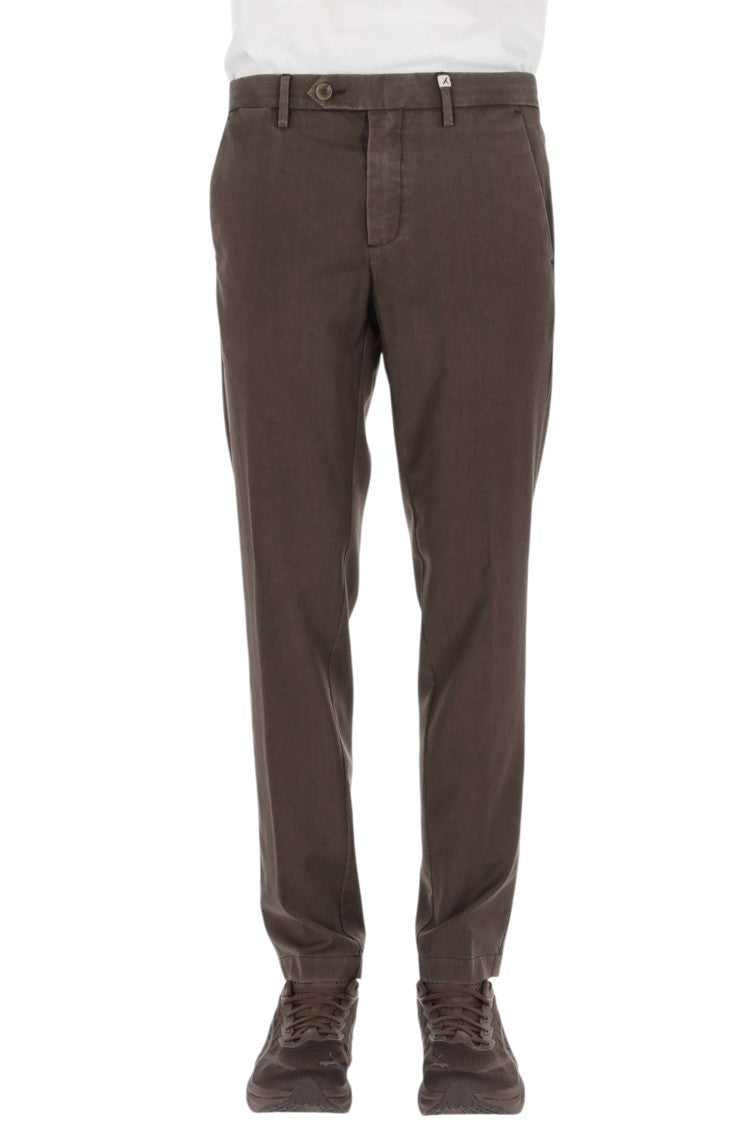 Myths Tailored Brown Trousers With Smooth Texture