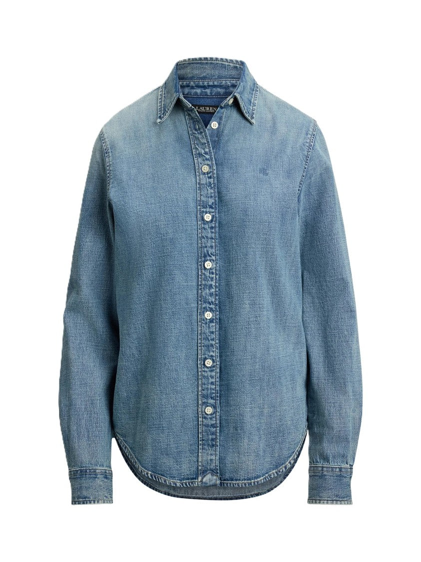 Lauren Ralph Lauren Navy Blue Jamelko Denim Button Shirt
