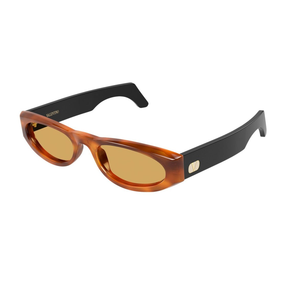 Valentino Havana Linea V Logo Recycled Acetate Cat-Eye Sunglasses