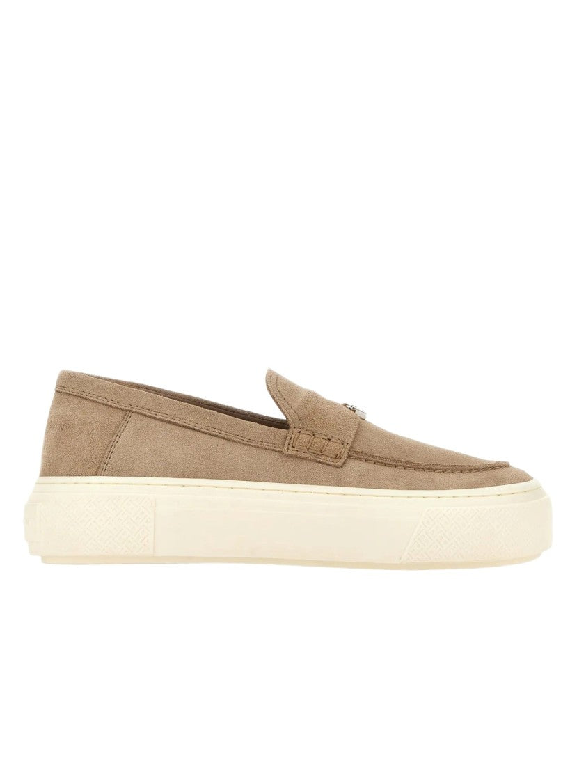 Hogan Suede Leather Flats With H Charm Detail And Memory Foam Insole