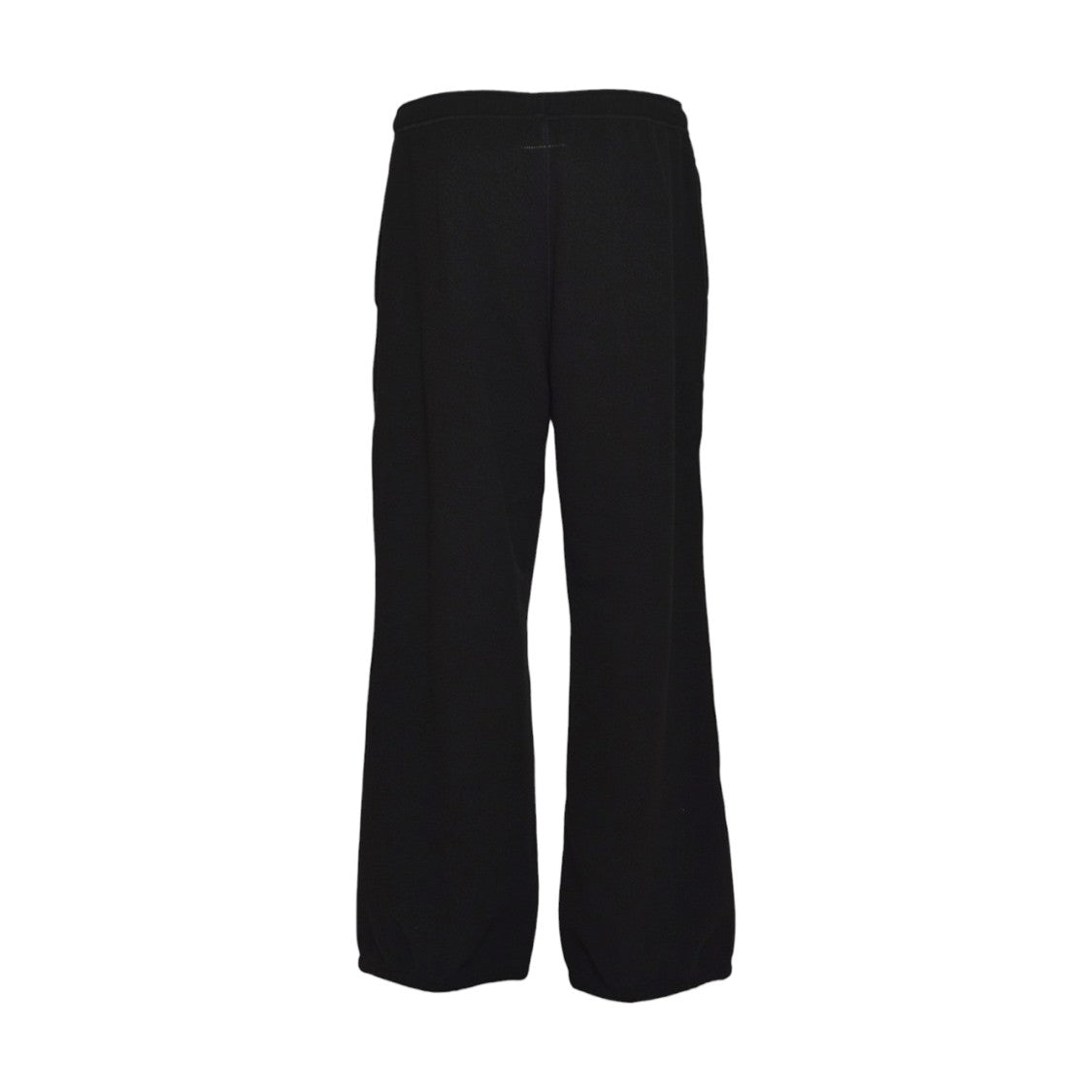 Mm6 By Maison Margiela Relaxed Fit Black Trousers With Flared Leg And Elastic Waistband