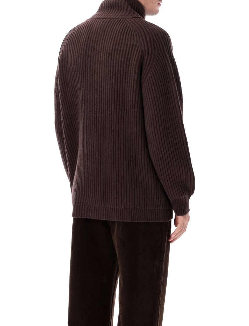 Filson Heavy Knit Cardigan With Shawl Collar And Ribbed Detailing