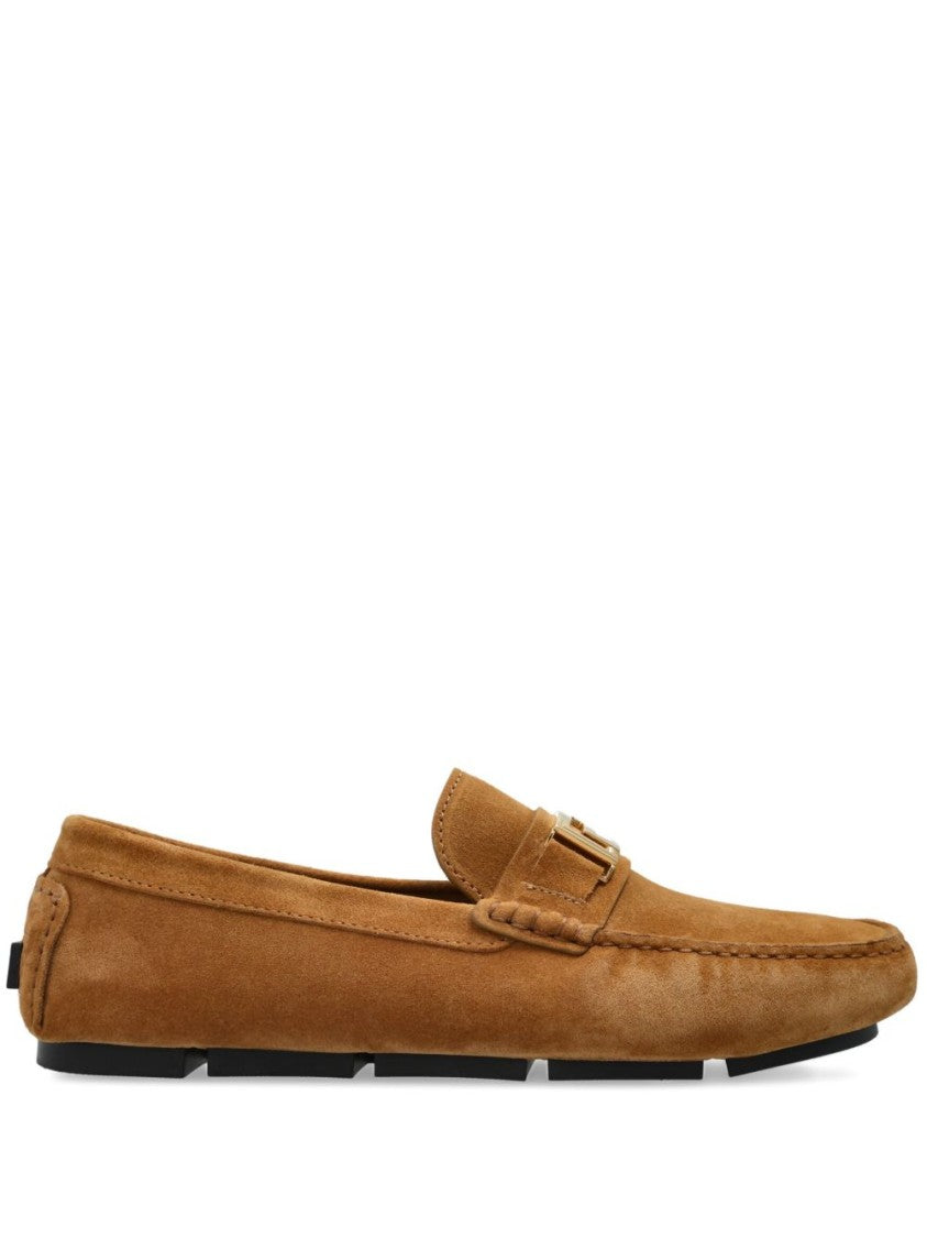 Versace Sand Beige Penny Slot Segmented Flats