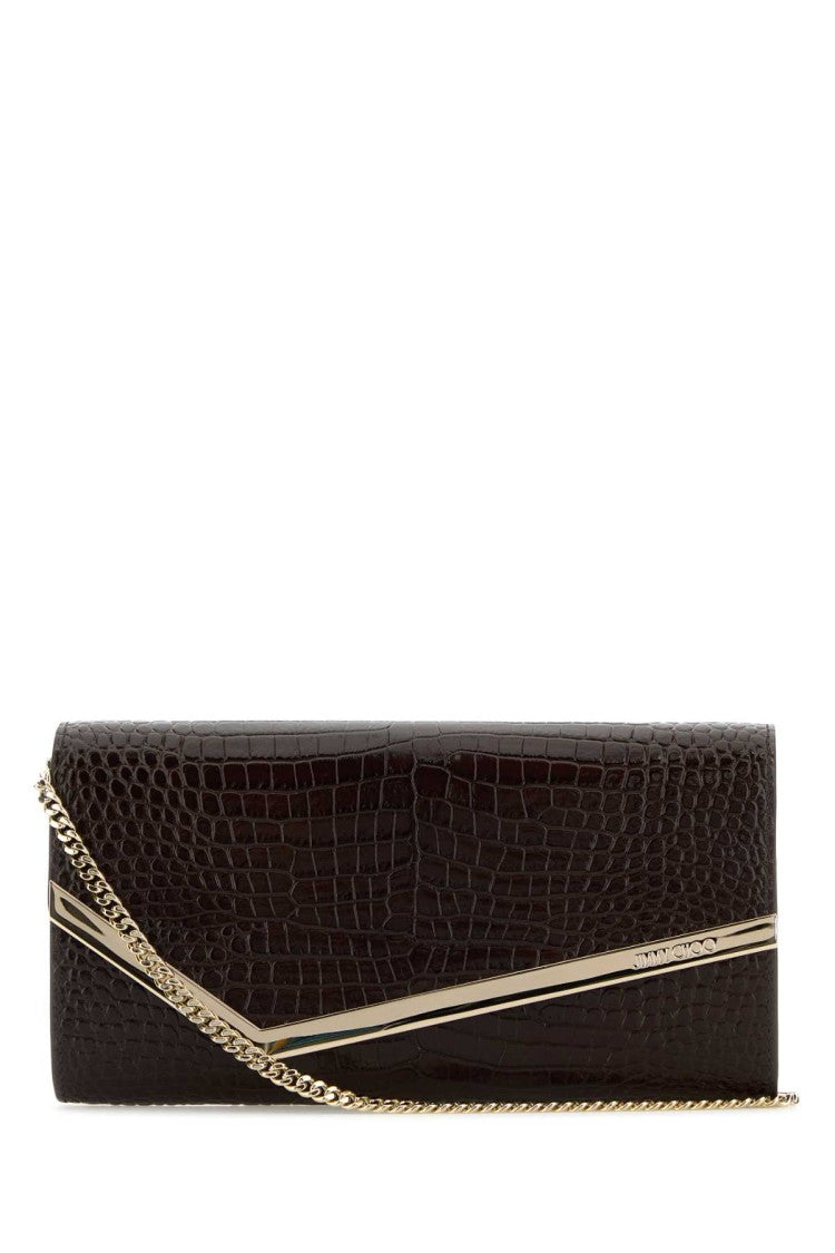 Jimmy Choo Chocolate Leather Emmie Clutch