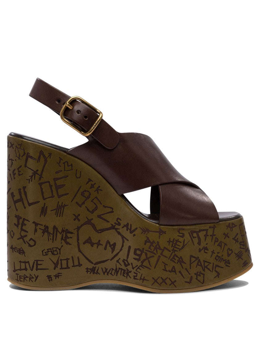 Chloé "Maxime" 130Mm Wedge Sandals