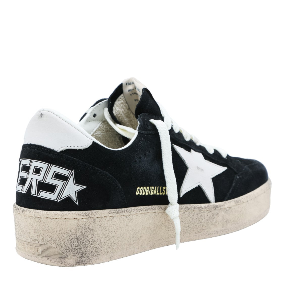 Golden Goose Black Suede Sneakers With White Star Accents