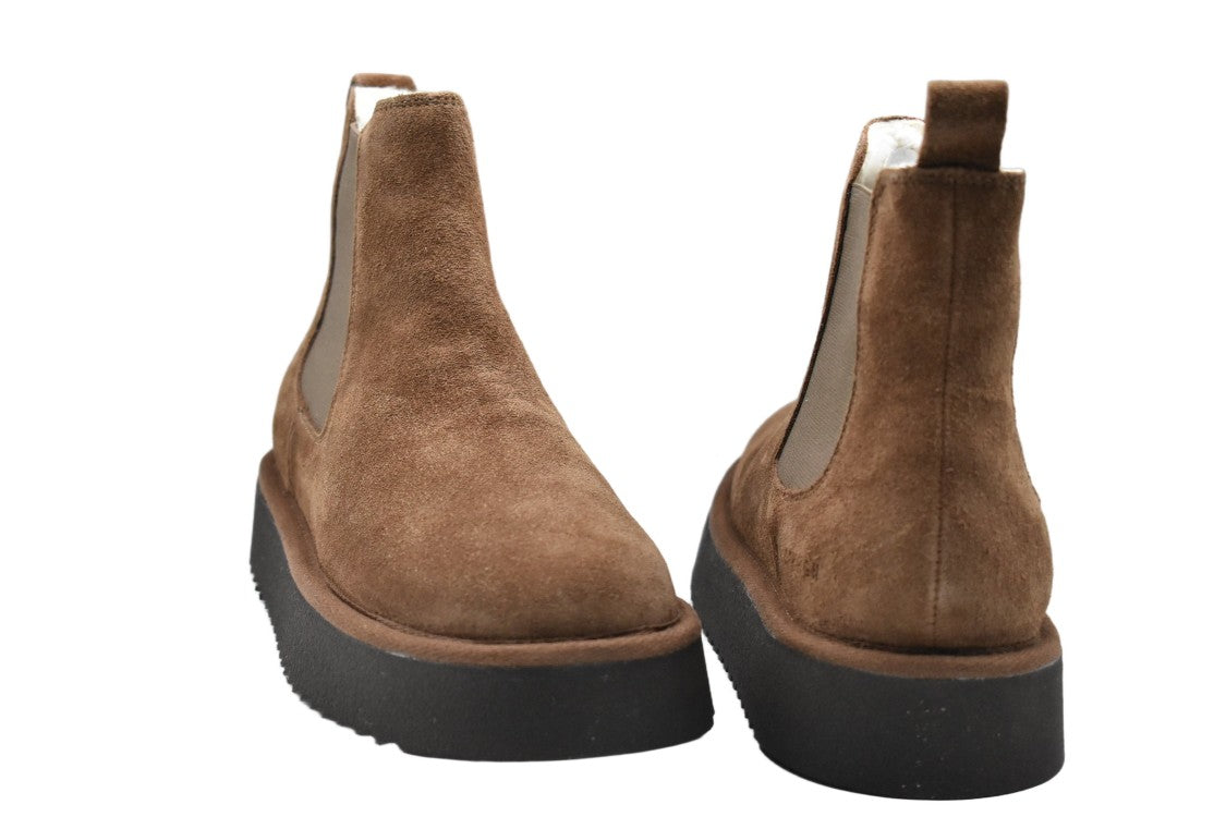 Copenhagen Studios Brown Suede Slip-On Platform Shoes