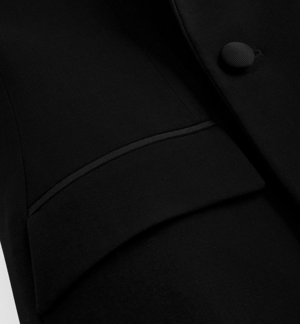 Christian Dior Double-Breasted Tailored Woven Jacket With Pointed Lapels