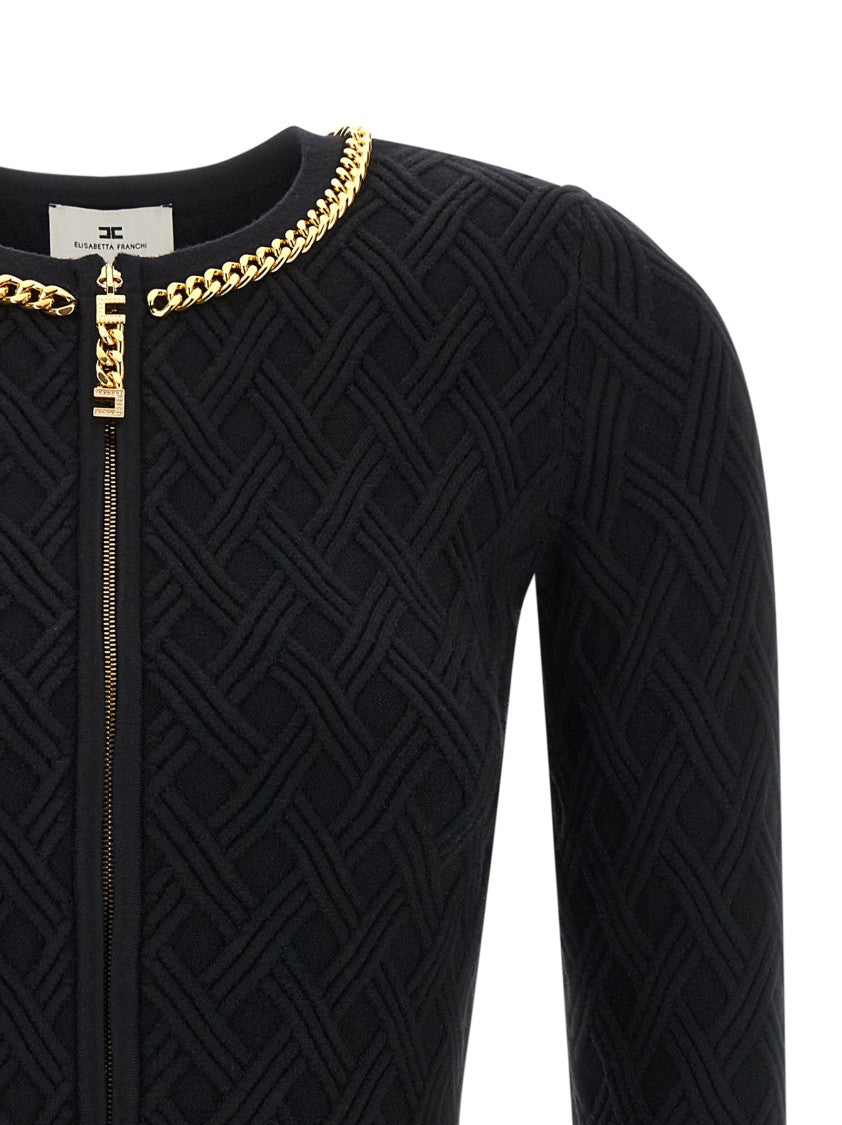 Elisabetta Franchi Jewel Zip Puller Cardigan