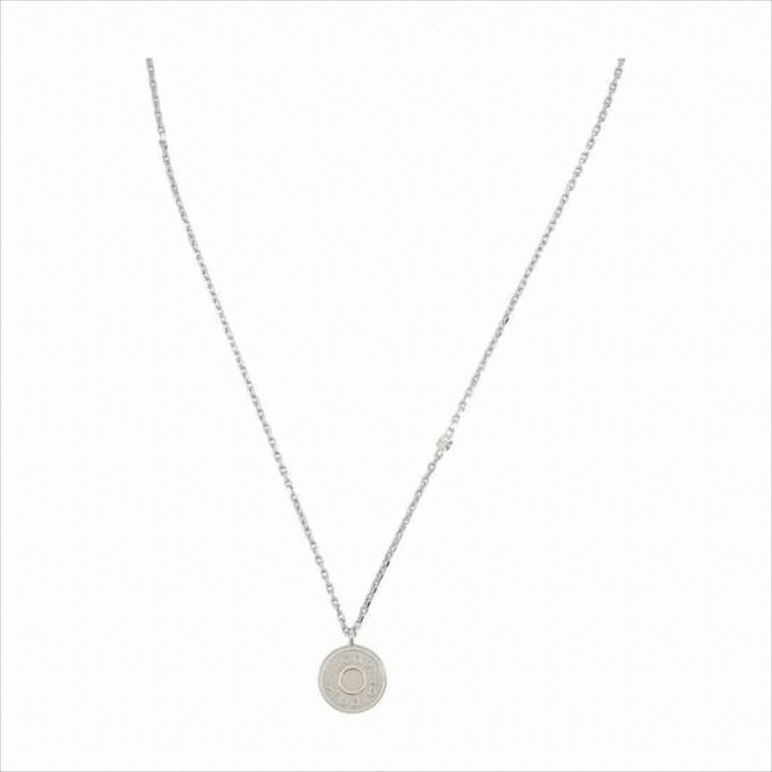 Acne Studios Semi-Matte Silver Necklace With Engraved Pendant