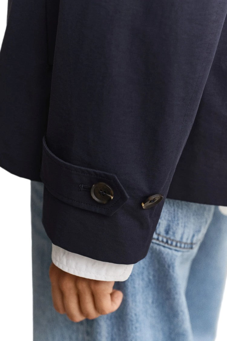 Gant Mid-Length Cotton-Blend Dwr Concealed Button Coat