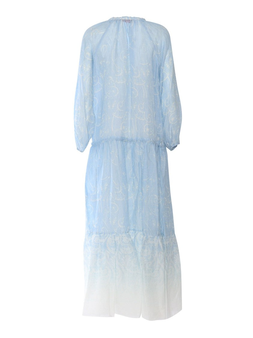 Ermanno Scervino Gradient Long Dress With V-Neck