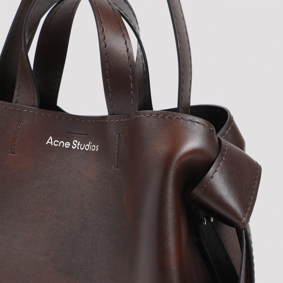 Acne Studios Musubi Dark Brown Leather Handbag