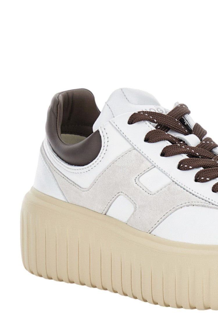 Hogan White Leather Sneakers With Lateral 'H' Detail