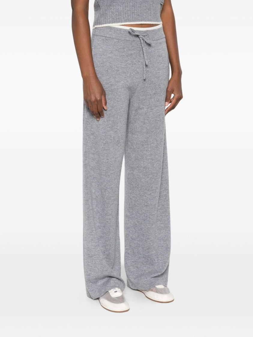 Pinko Wide-Leg Trousers In Soft Wool-Cashmere Blend
