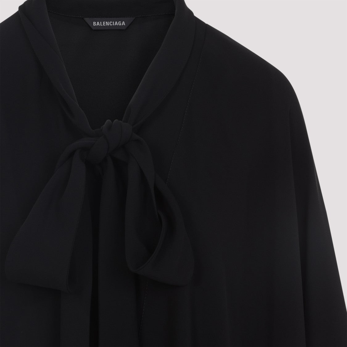 Balenciaga Black Silk Scarf Blouse