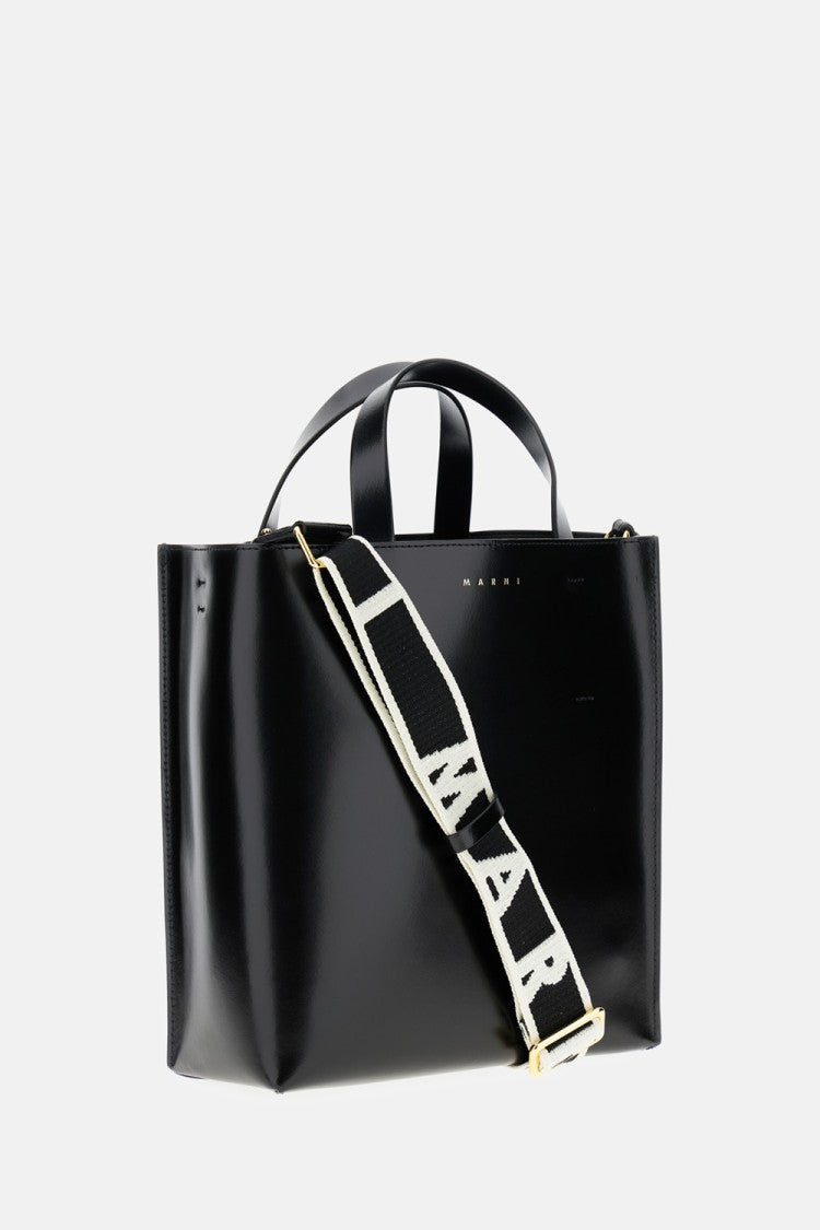 Marni North/South Museo Tote Bag In Smooth Calf Leather