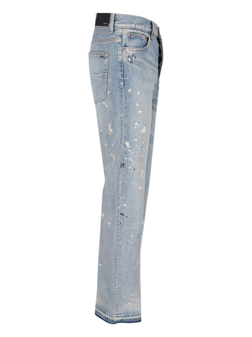 Amiri Amiri "Painte" Straight Jeans In Light Blue Denim