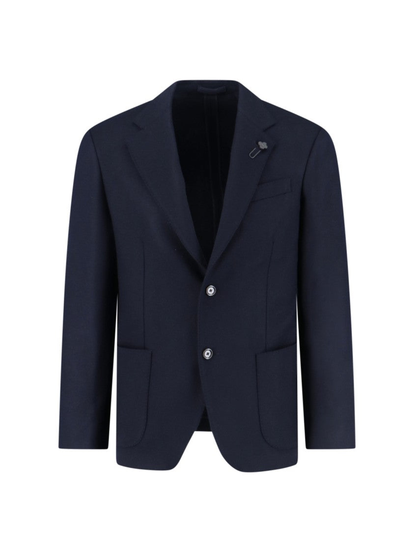 Lardini Single-Breasted Blazer – Navy