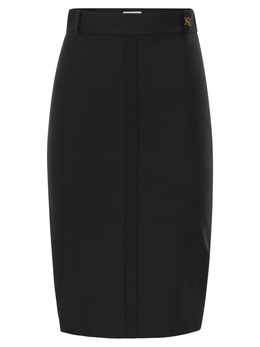 Elisabetta Franchi Lightweight Crêpe Skirt With Raw-Cut Details
