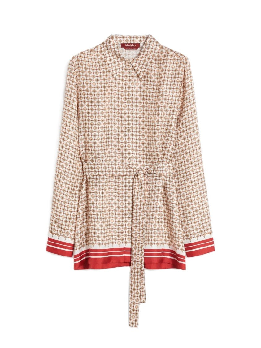 Max Mara Geometric Pattern Top With Structured Collar