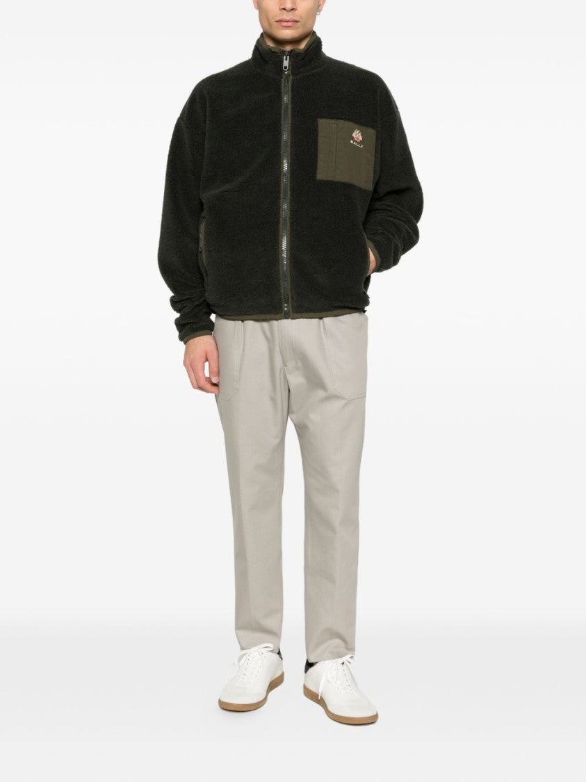 Bally Fleece Texture Sweater With Crest Motif