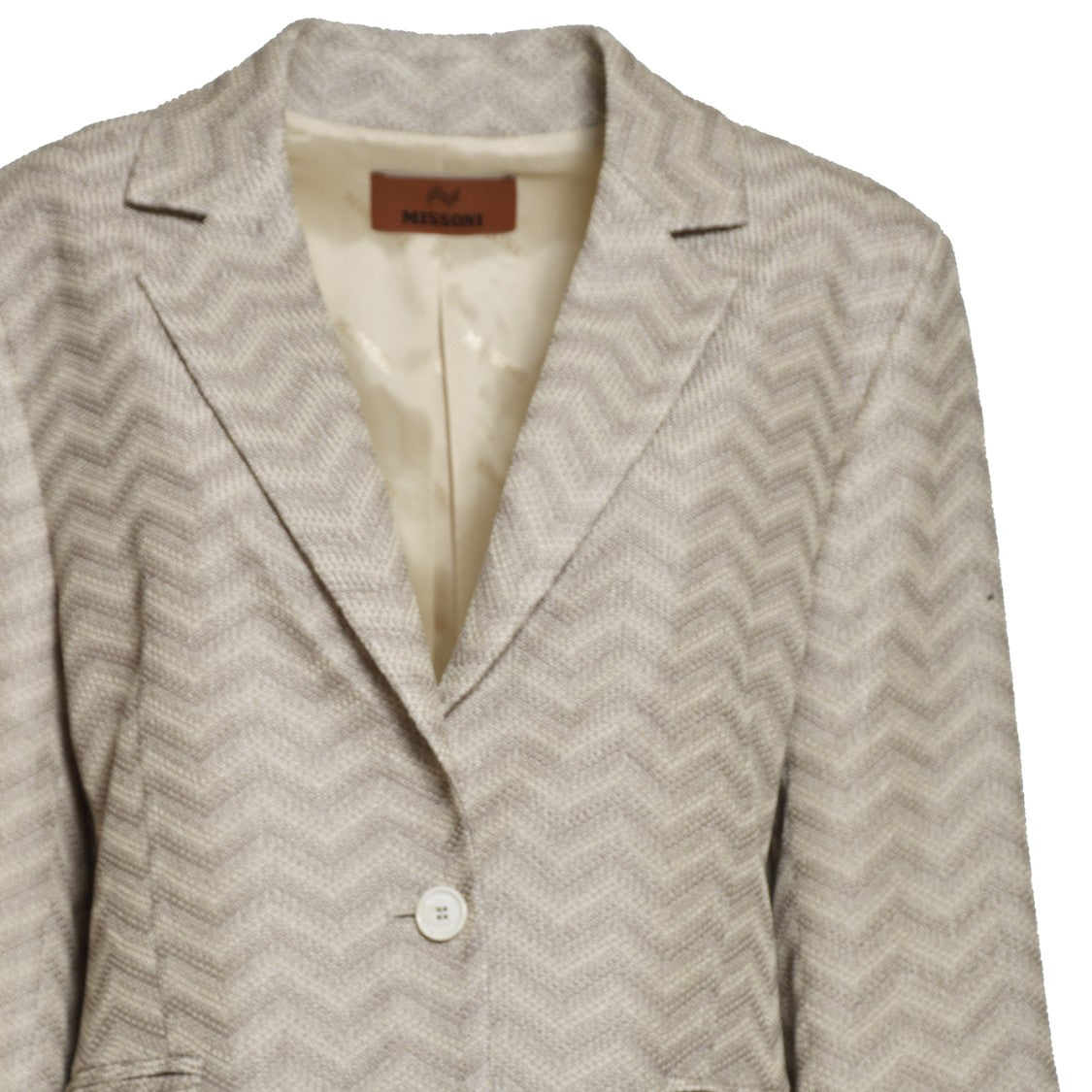 Missoni Sand Chevron Cotton Single Breasted Jacket