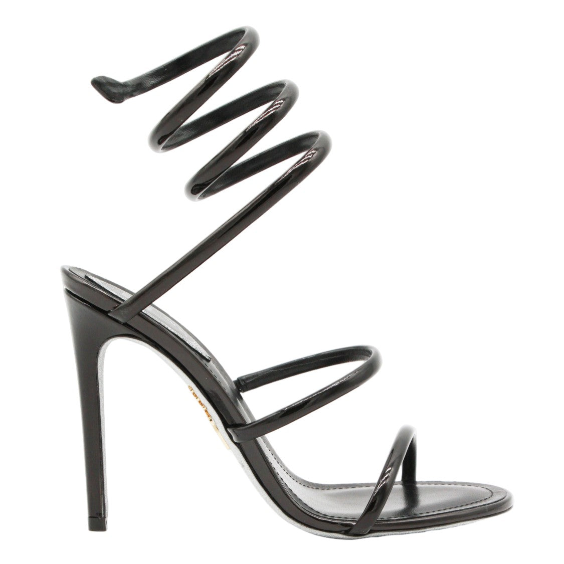 René Caovilla High-Heeled Sandals With Spiral Ankle Strap
