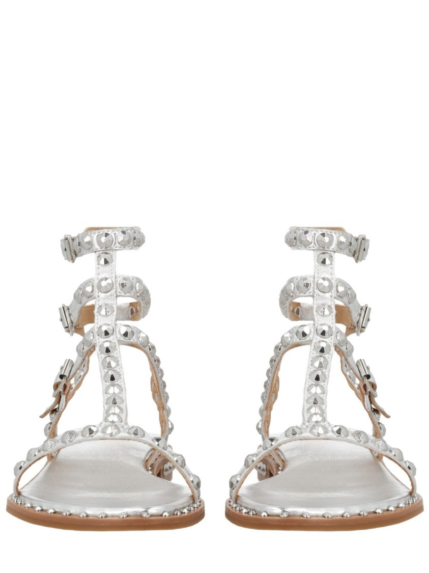 Ash Play Leather Studded Strappy Sandals