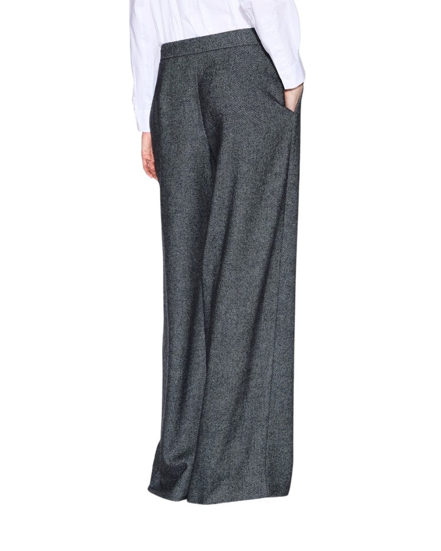Armani Exchange High-Waisted Wool Blend Front Pleats Pants