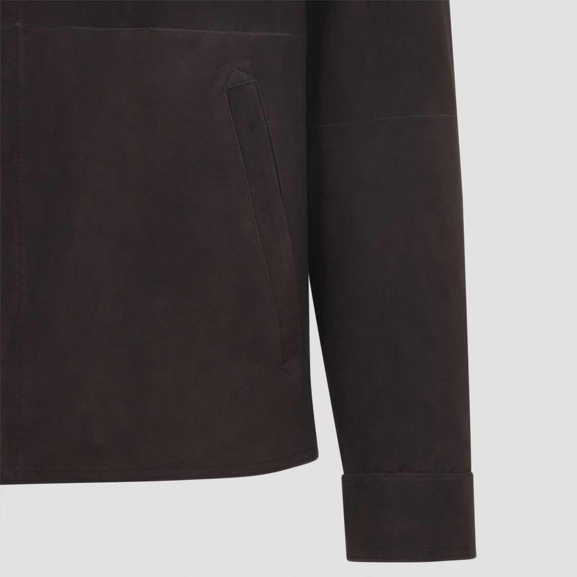 Canali Brown Lamb Leather Casual Jacket