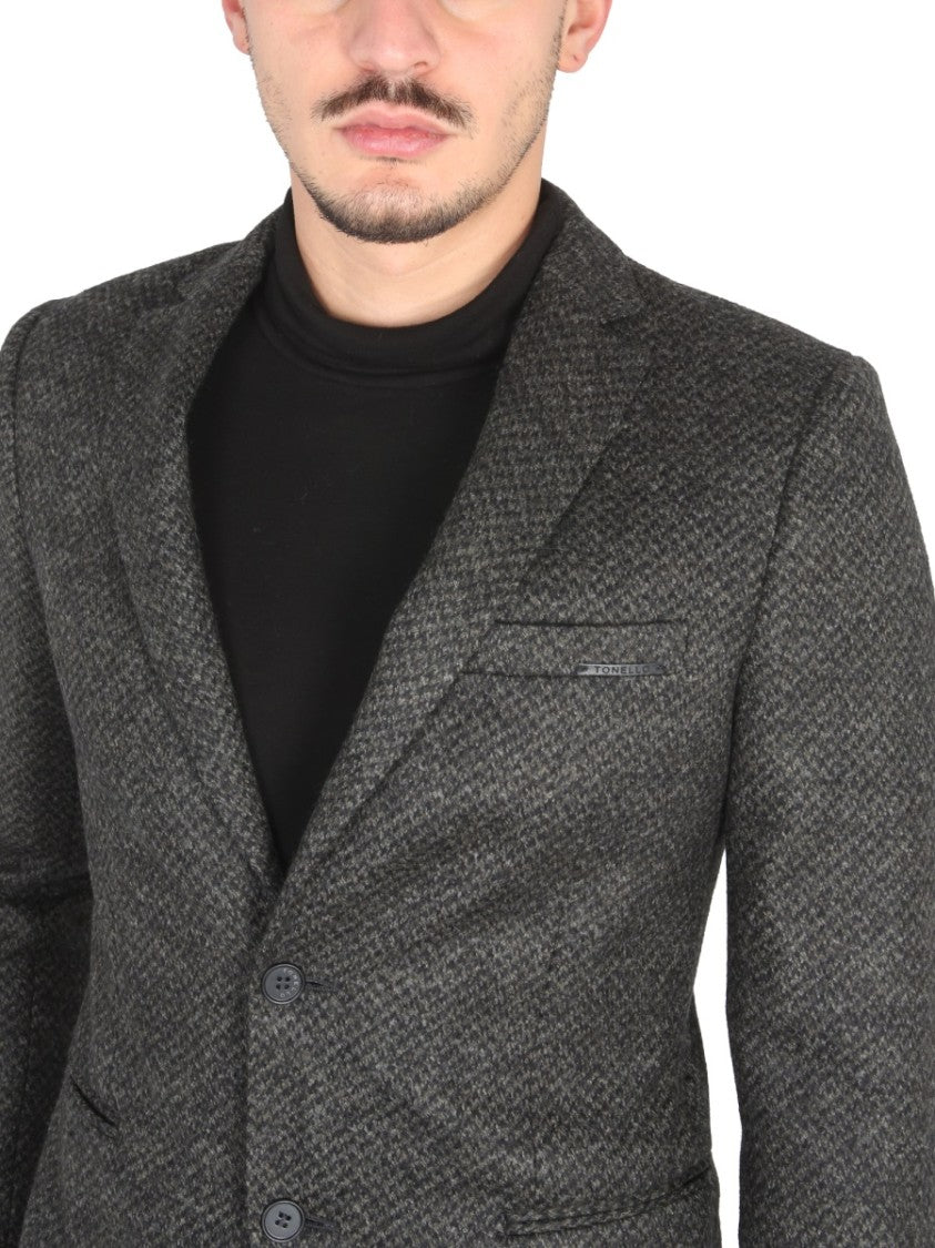 Tonello Tailored Fit Grey Single-Breasted Blazer