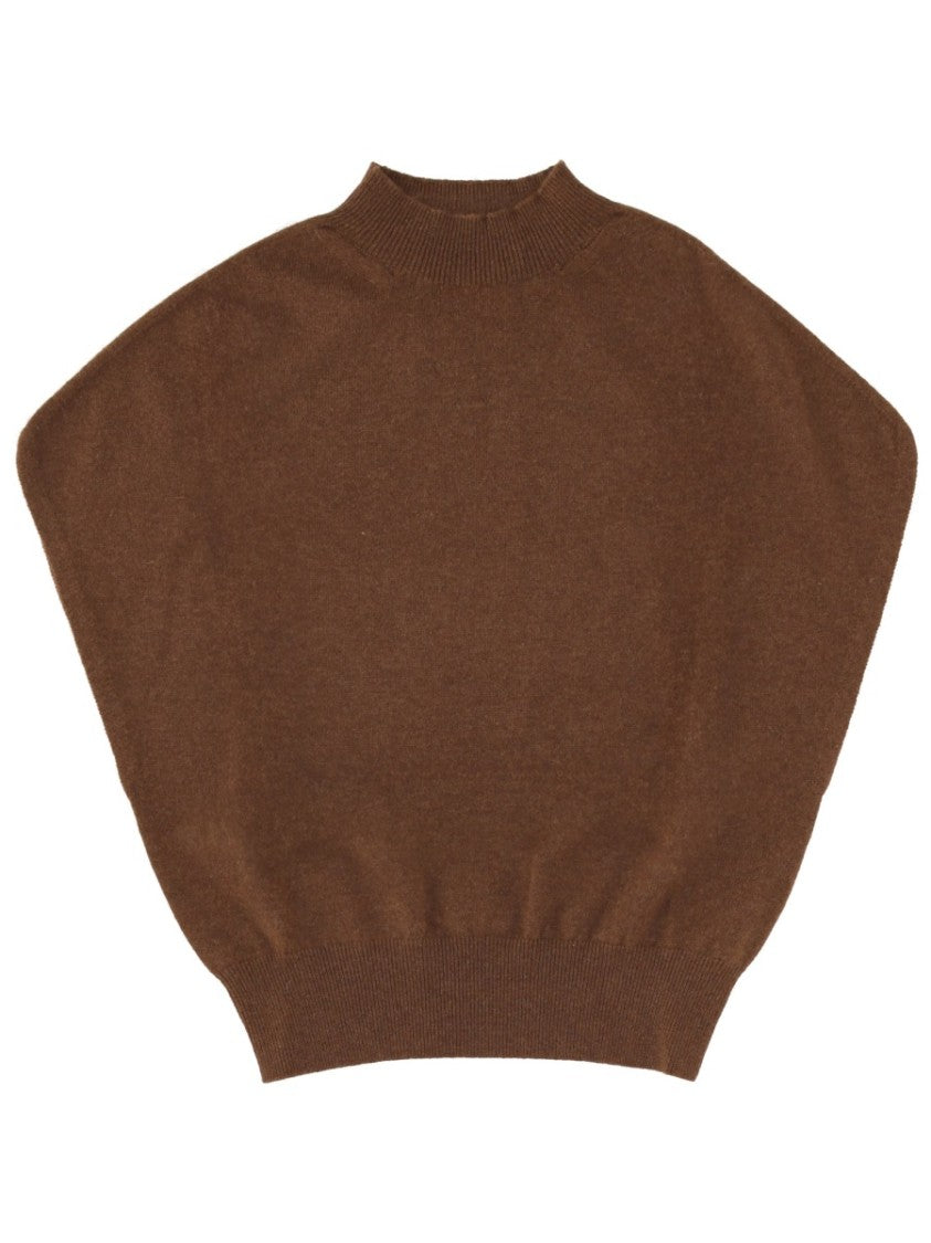 Circus Hotel Brown Mock Neck Cashmere Sweater