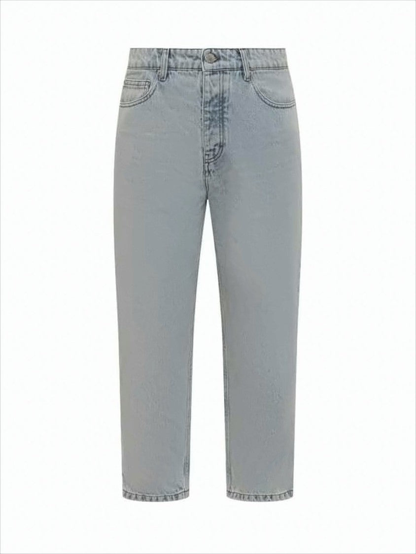 Ami Paris Light Wash Denim Pants With Classic Five-Pocket Design