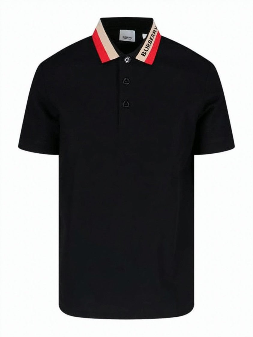 Burberry Short-Sleeve Polo Shirt With Color Block Collar