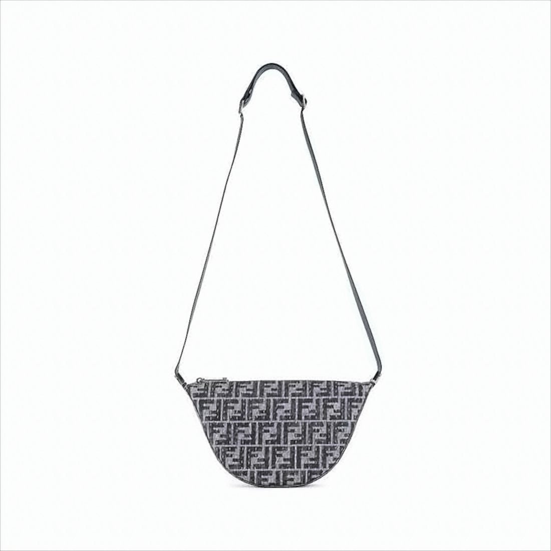Fendi Crescent-Shaped Geometric Pattern Crossbody Bag