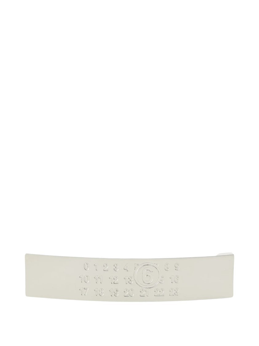Mm6 By Maison Margiela Polished Metallic Engraved Hair Clip