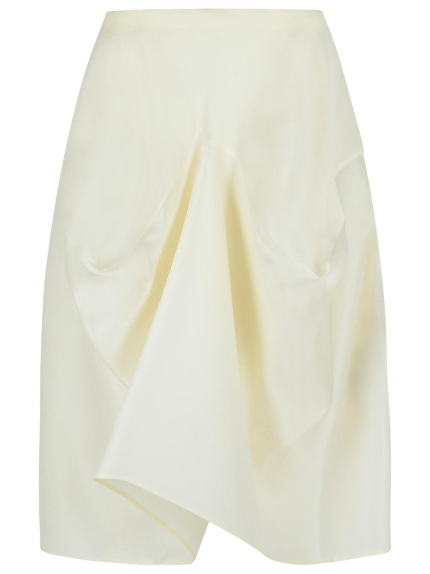 Khaite Sawyer' White Silk Skirt